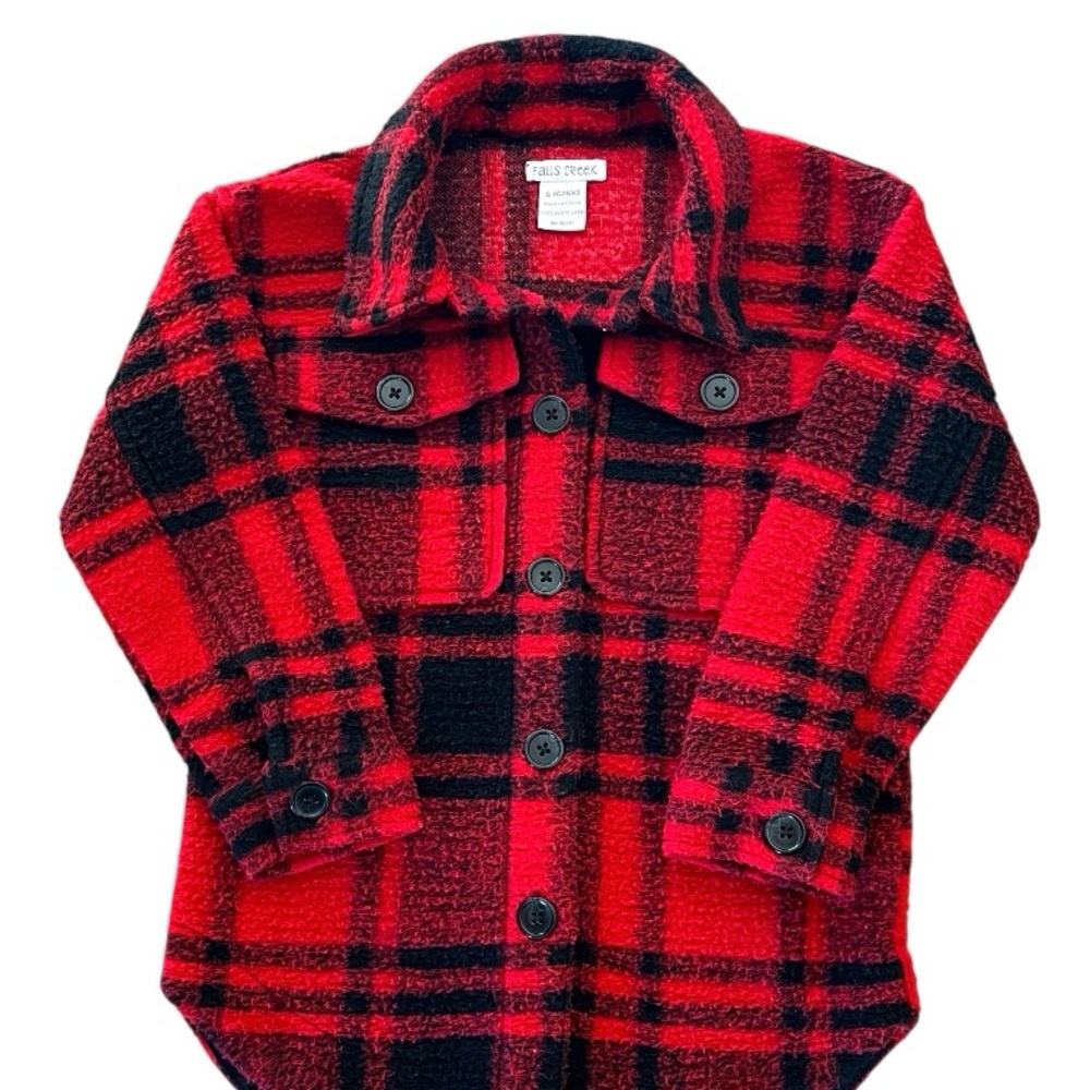 Boys Youth S Plaid Button Down Flannel Shirt Classic Red Black Plaid Layering